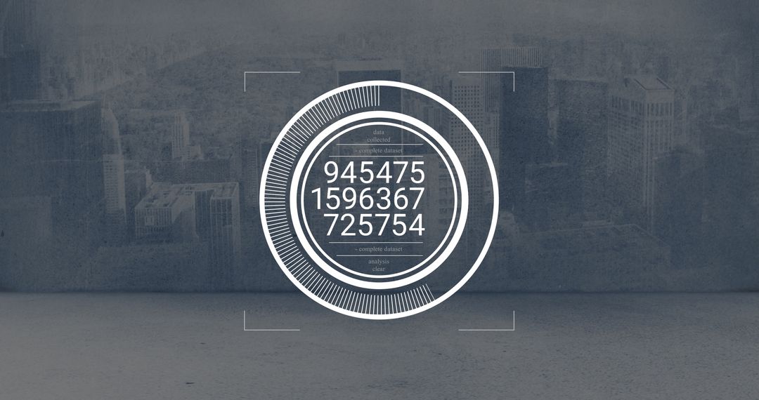 Futuristic HUD Display on Urban Backdrop With Data Metrics