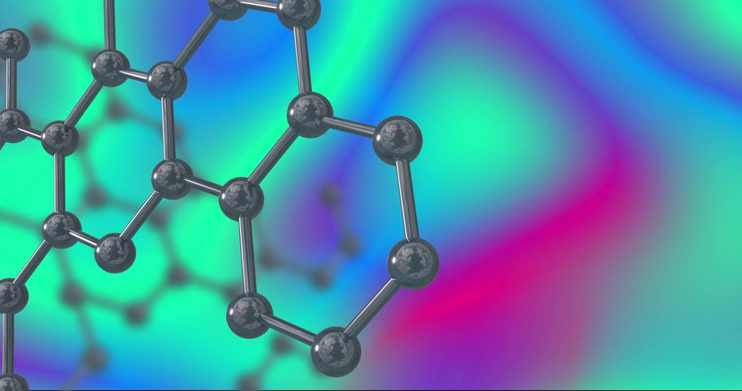 Futuristic Molecular Structure on Abstract Colorful Backdrop