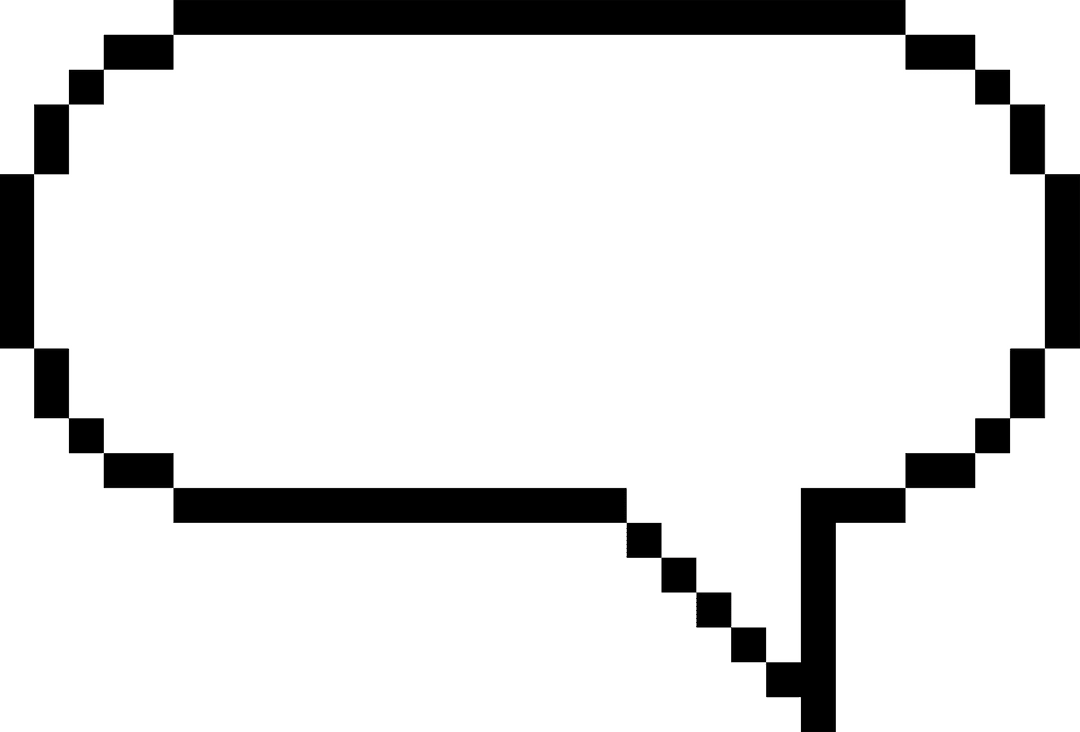 Pixelated Speech Bubble Illustration on Transparent Background