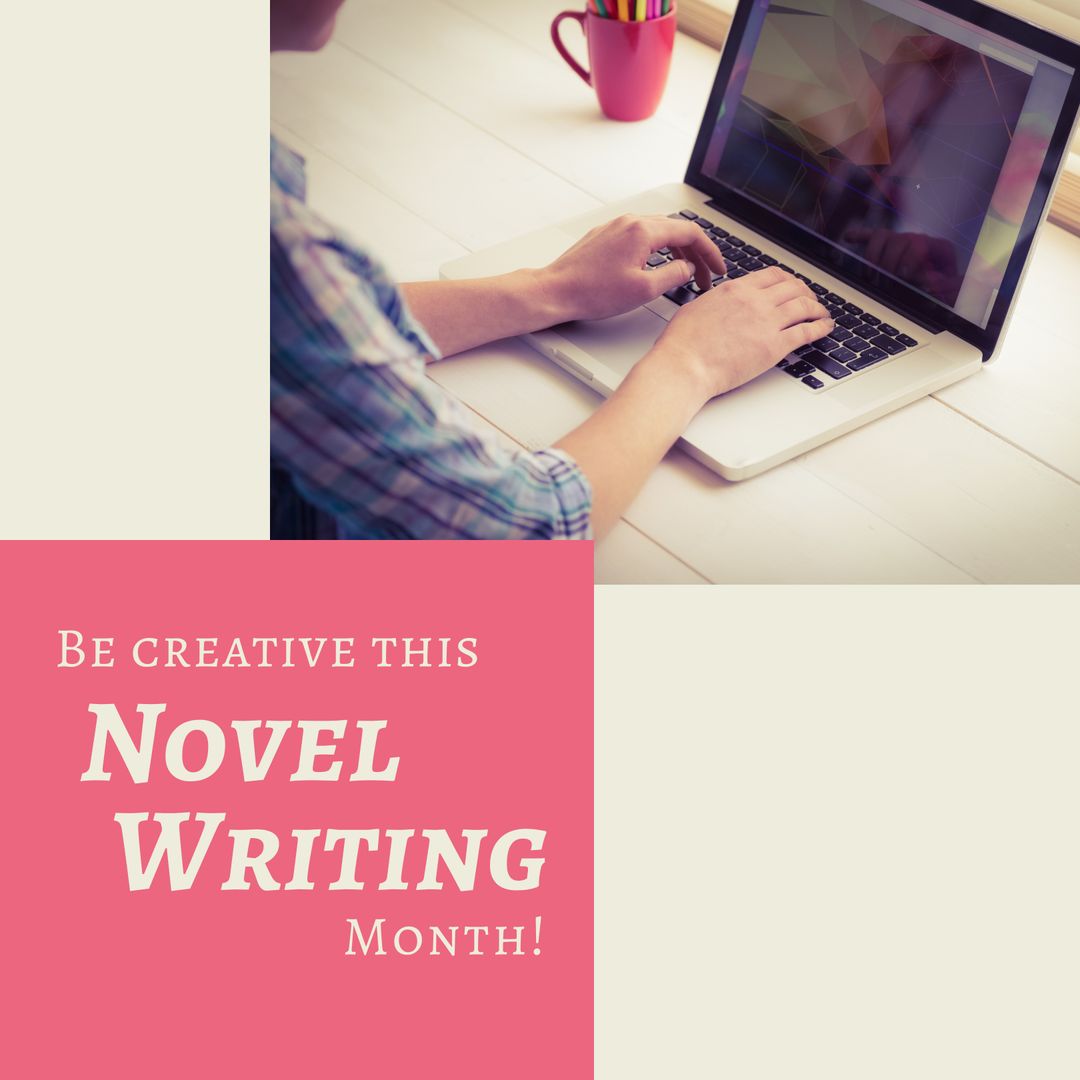 Creative Writer Typing on Laptop During Novel Writing Month
