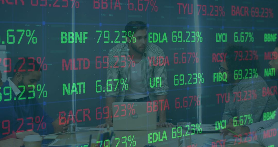 Global Finance Team Analyzing Stock Market Data Trends