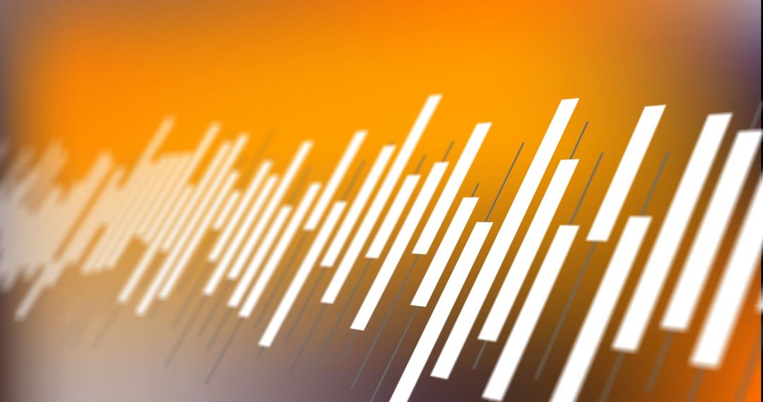 Digital Data Visualization on Vibrant Orange Backdrop