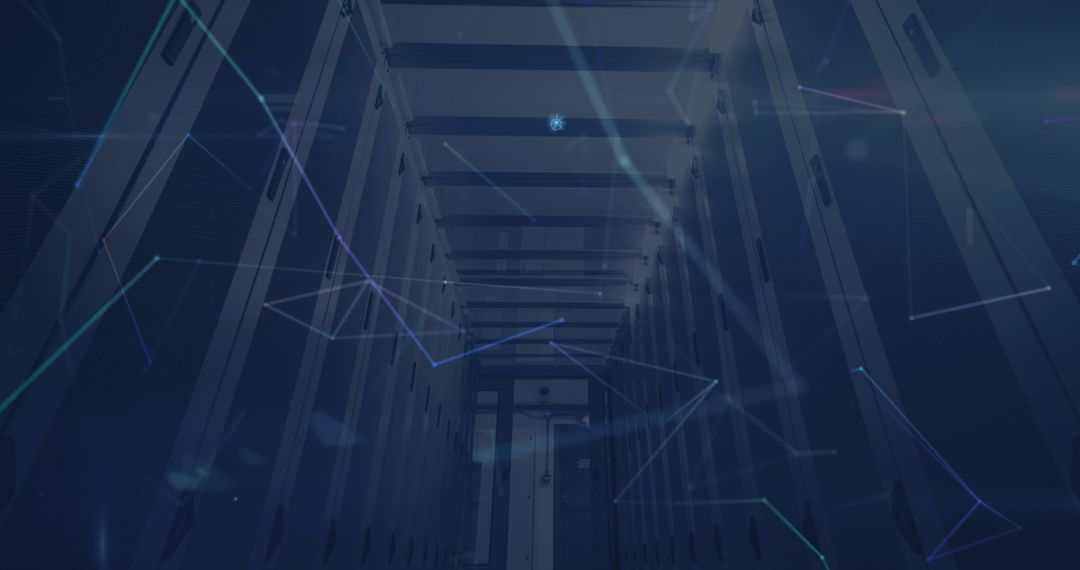 Digital Interface Concept in Futuristic Server Room