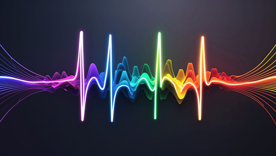 Vibrant Neon Waveform in Digital Abstract Design