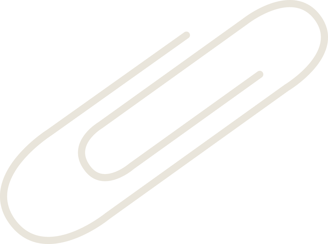 Minimalist Paperclip Icon on Transparent Background