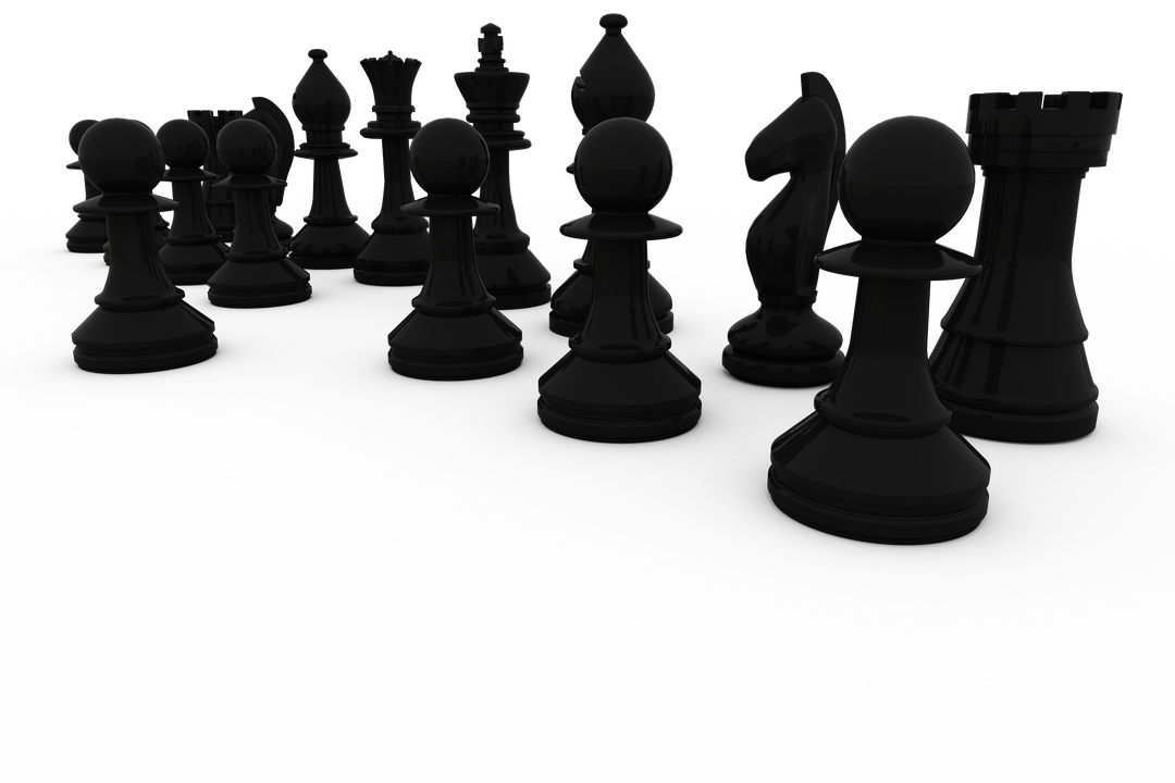 Black Chess Pieces in a Transparent 3D Design on White Background - Download Free Stock Images Pikwizard.com