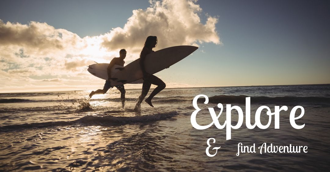 Sunset Surf Adventure Inspiration with Running Surfers