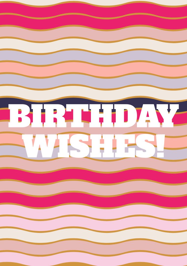 Birthday Wishes Text Over Colorful Wave Pattern Background - Download Free Stock Templates Pikwizard.com
