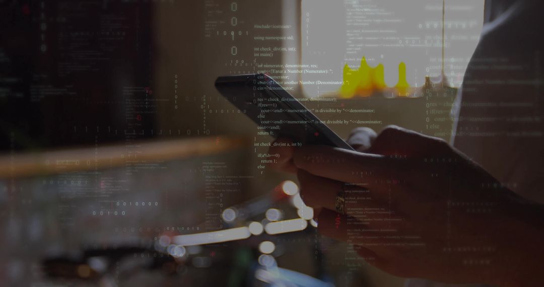 Professional Reviewing Code Overlays on Tablet at Workspace