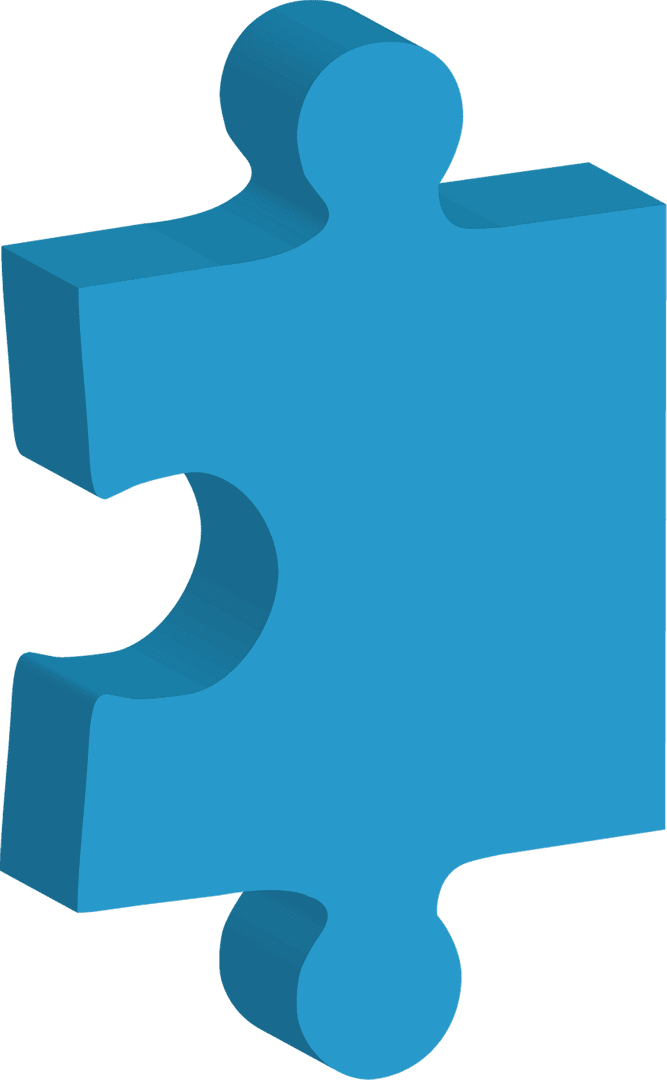 Blue Puzzle Piece Illustration on Transparent Background for Autism Awareness