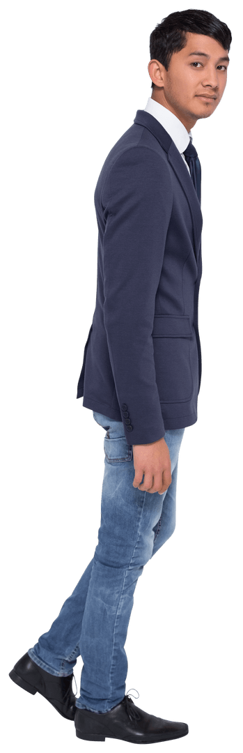 Asian Businessman Smiling on Transparent Background Isolated