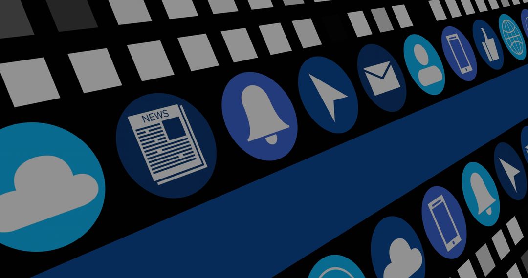 Digital Interface with Financial Data and Technology Icons