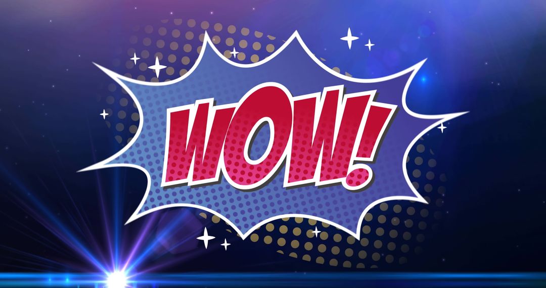 Dynamic WOW Comic Text on Vibrant Digital Background