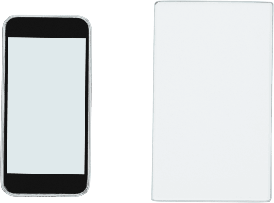 Transparent Smartphone with Tempered Glass Protector Close-Up