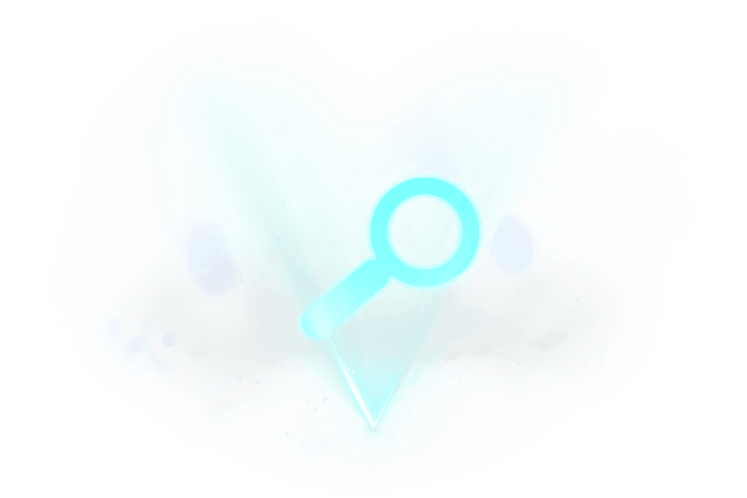 Transparent Illustration of Magnifying Glass with Medial Shapes