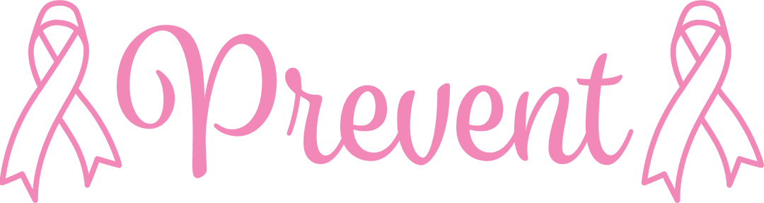 Transparent Pink Ribbons with Prevent Text for Breast Cancer Awareness