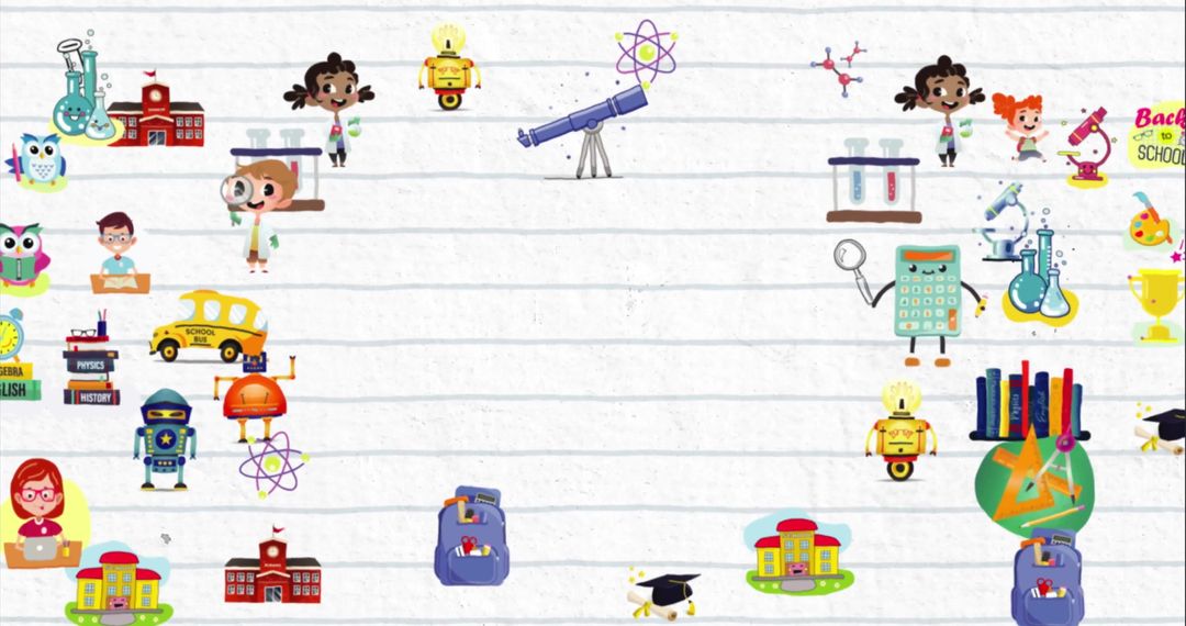 Creative Back-to-School Patterns Notebook Background