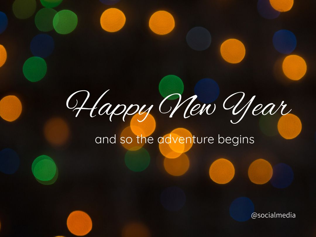 Festive Bokeh Lights and Happy New Year Message