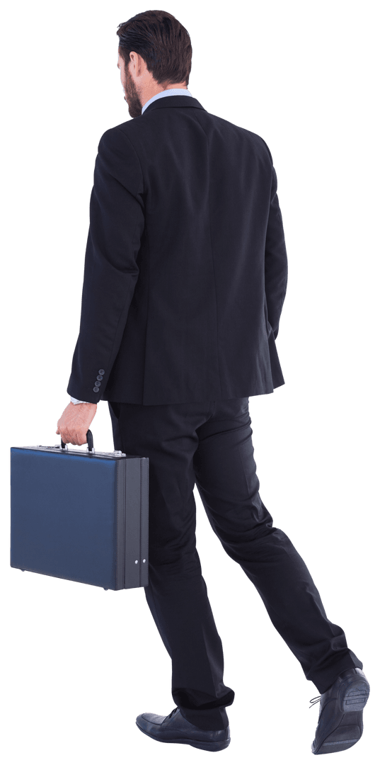Transparent Businessman Walking with Briefcase from Behind - Download Free Stock Images Pikwizard.com