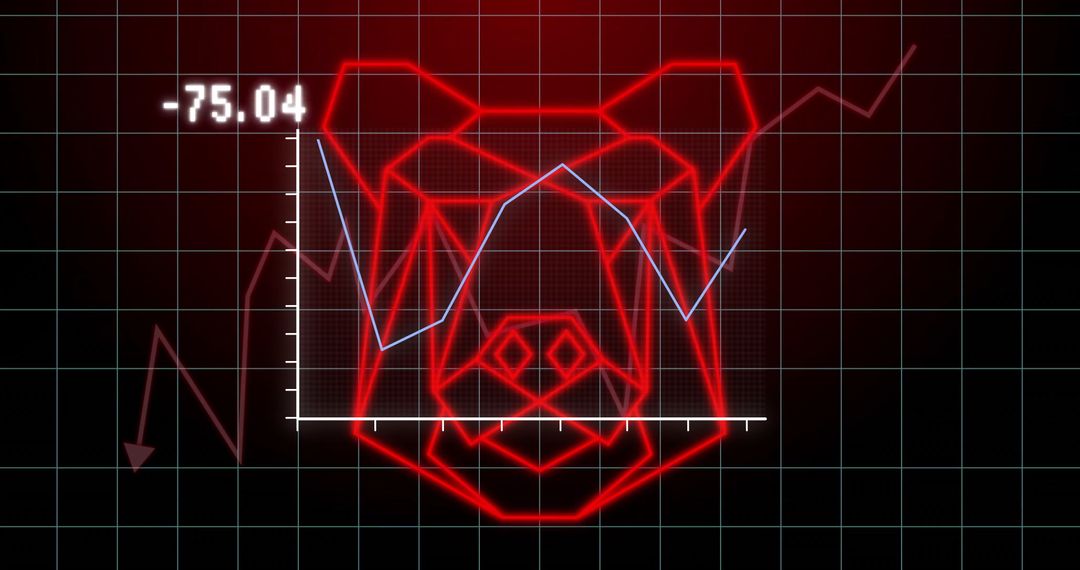 Futuristic Bear Market Analysis with Neon Glow Effect