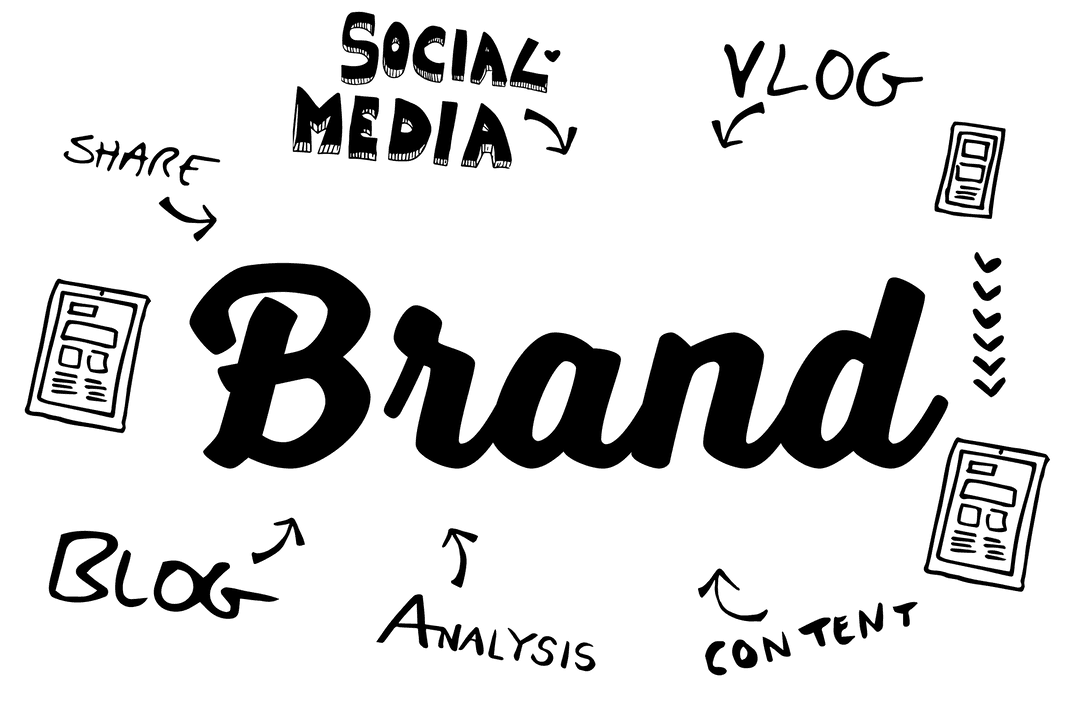 Network and Social Media Brand Text on Transparent Background