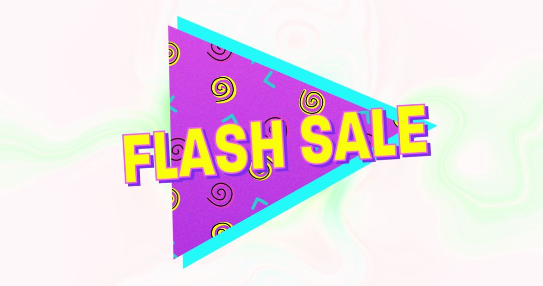 Vibrant Flash Sale Banner with Retro Design Elements