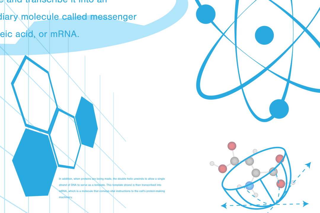 Blue Scientific Diagrams on Transparent Background for Educational Use