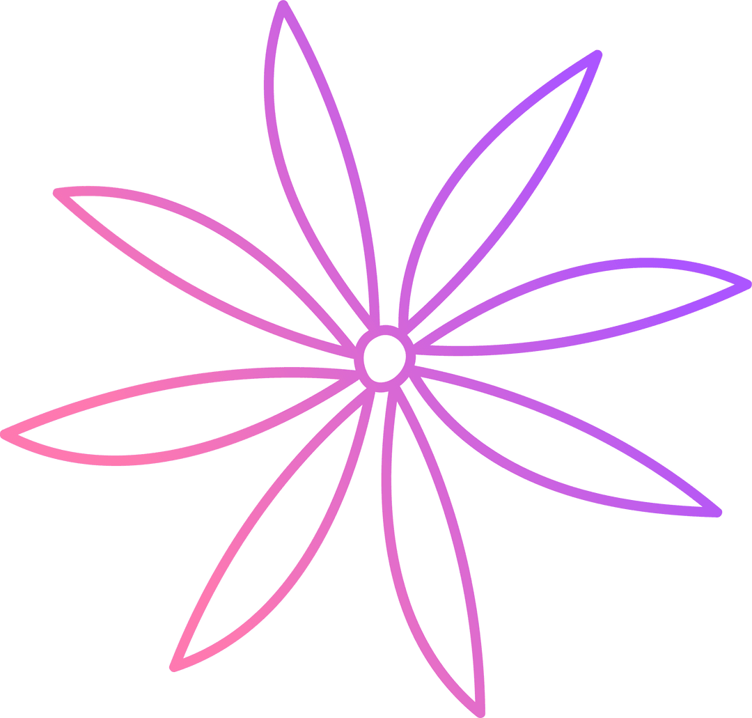 Abstract Ten-Petaled Flower Icon on Transparent Background