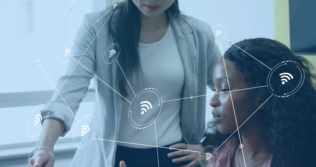 Buisness Team Discussing Digital Network Technology Solution