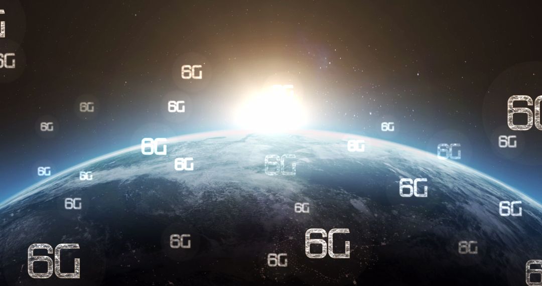6G Technology Concept with Digital Globe and Light