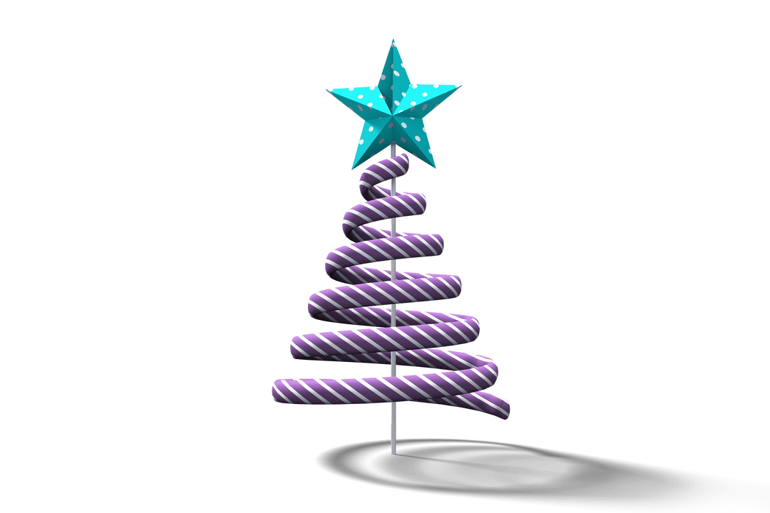 Transparent Spiral Purple Christmas Tree with Star Topper