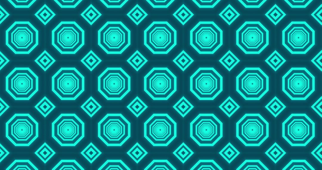 Seamless Neon Green Octagon Pattern with Repetition