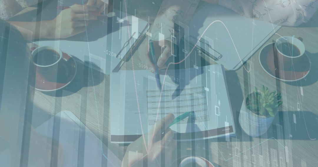 Colleagues Analyzing Financial Data in Dynamic Workspace