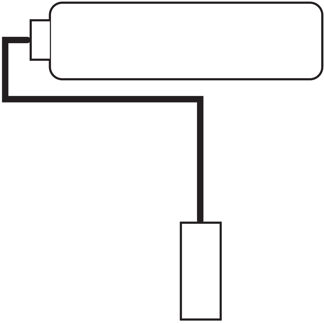 Transparent Background: Minimalist Blank Paint Roller Illustration