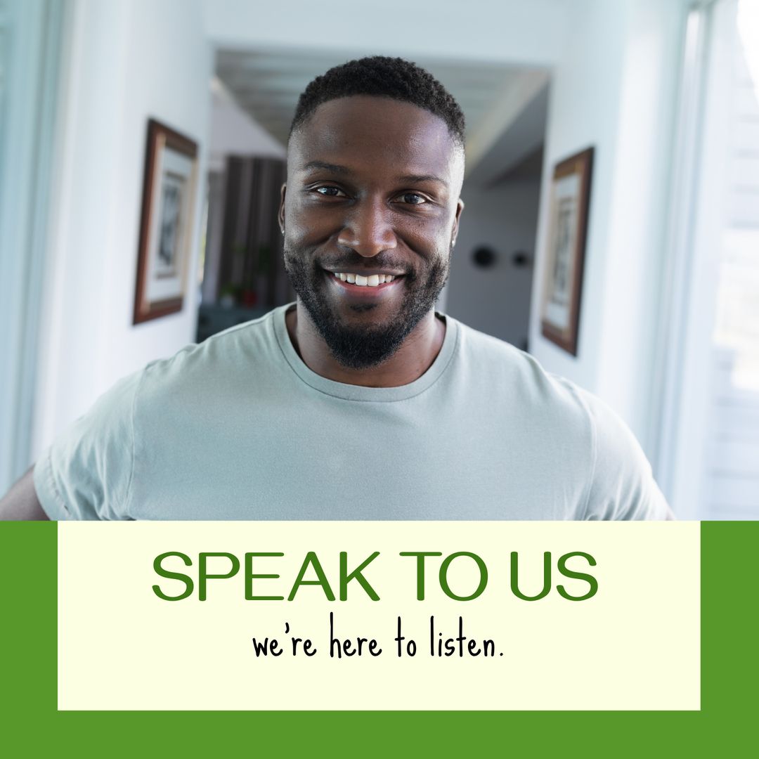 Smiling Man with Positive Message for Mental Health Awareness