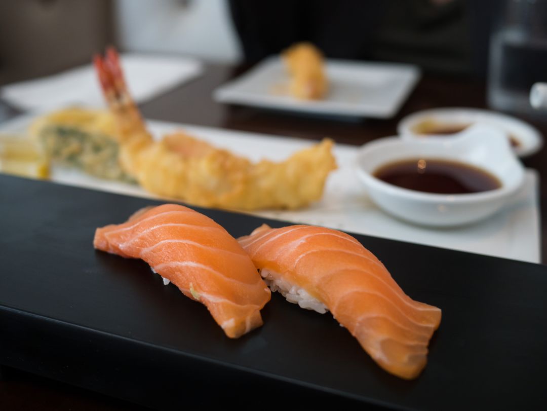 Sushi sake nigiri  - Free Images, Stock Photos and Pictures on Pikwizard.com