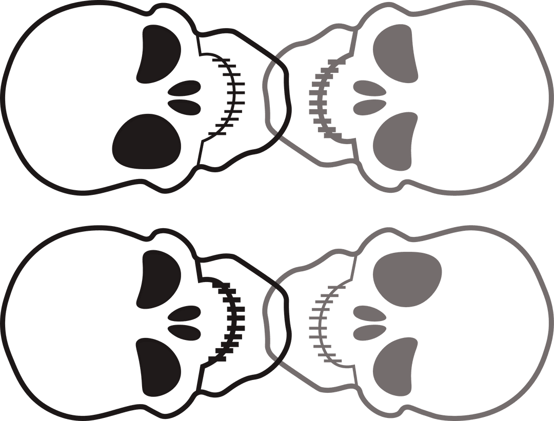 Transparent Black Skull Pattern on Vector Background