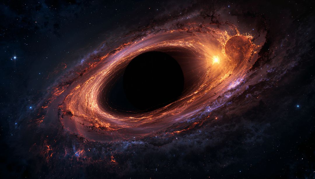 Mysterious Celestial Black Hole with Fiery Accretion Disk