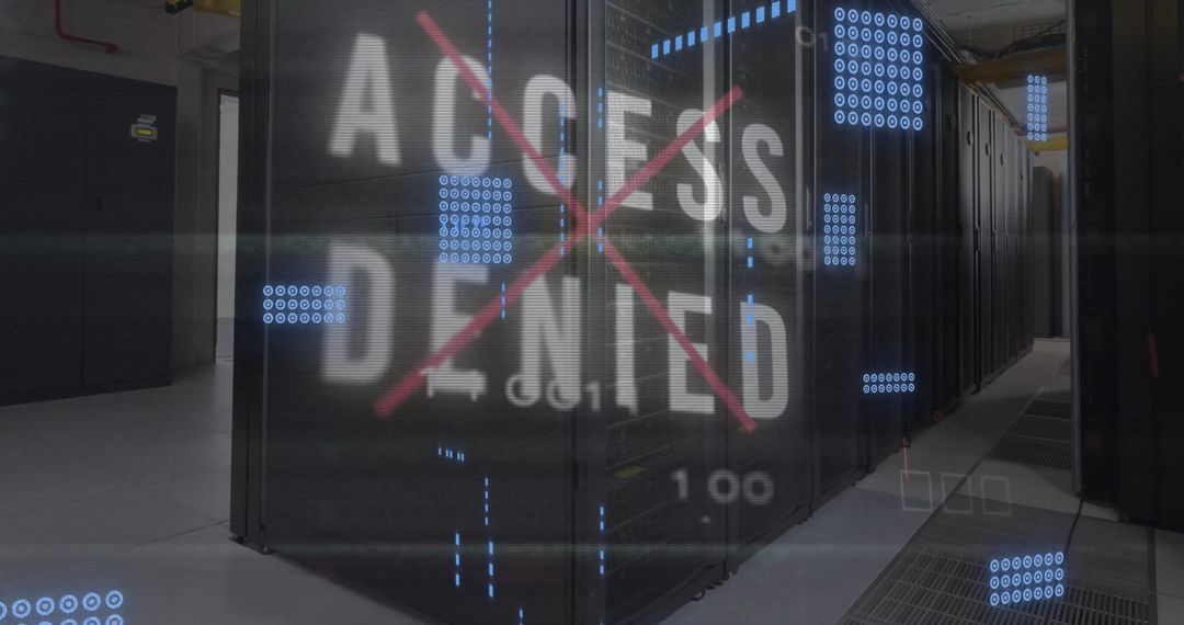 Access Denied Concept in High-Tech Data Center