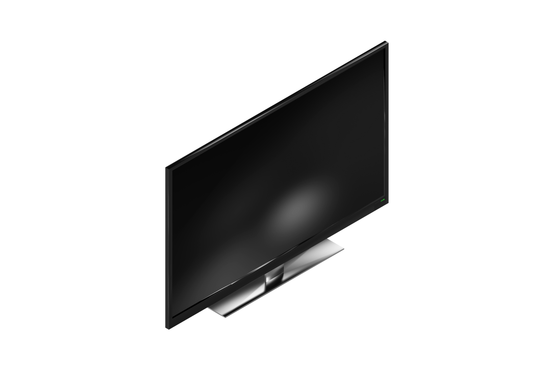 Transparent View of Black Flat Screen TV Isolated on White Background High Angle - Download Free Stock Images Pikwizard.com