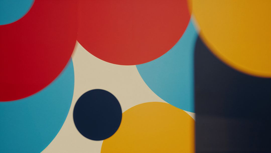 Colorful Geometric Shapes on Cream Background with Modern Design