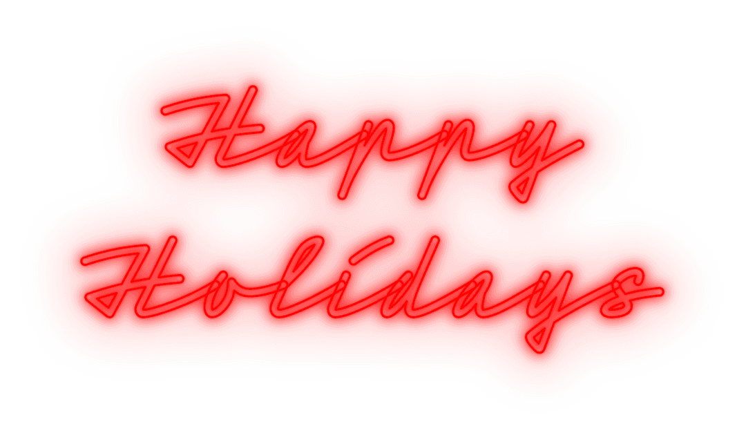 Transparent Neon Red Happy Holidays Text for Festive Designs