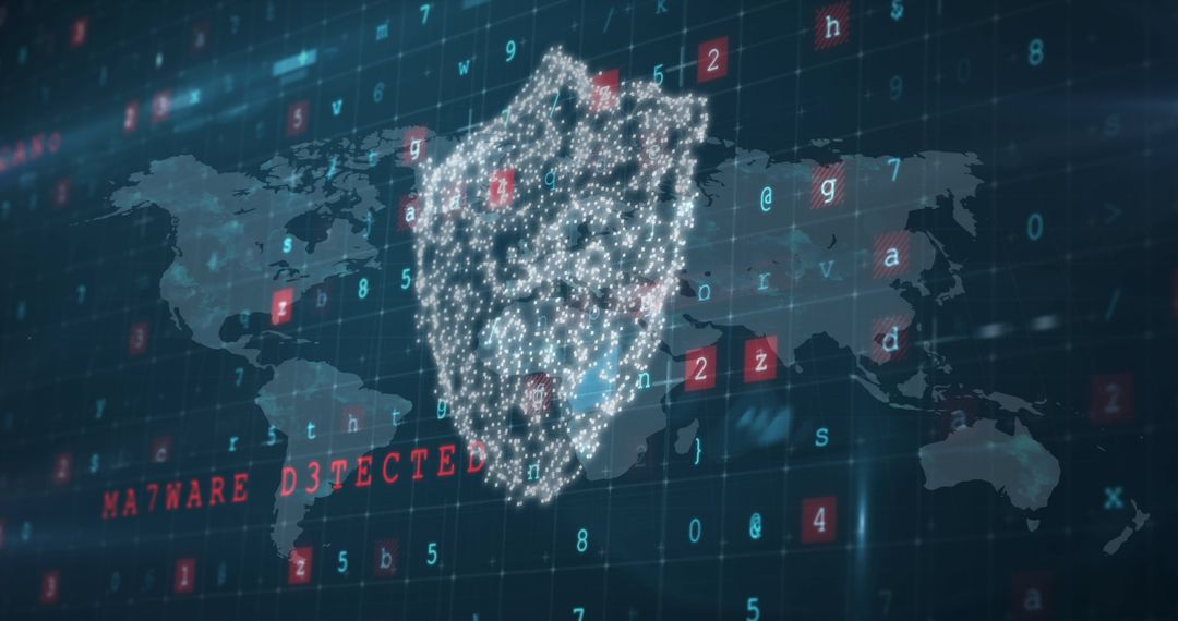 Digital Security Shield with Worldwide Cybersecurity Data