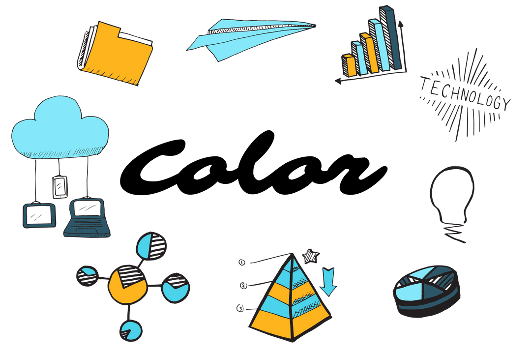 Technology and Innovation Symbols on Transparent Background