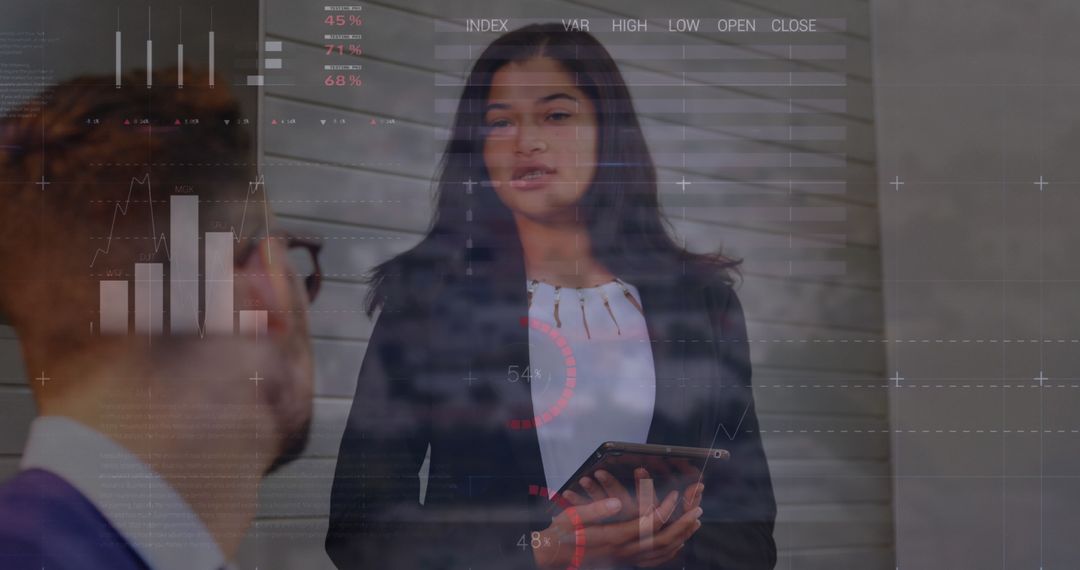 Business Professionals Analyzing Data in Modern Office Setting