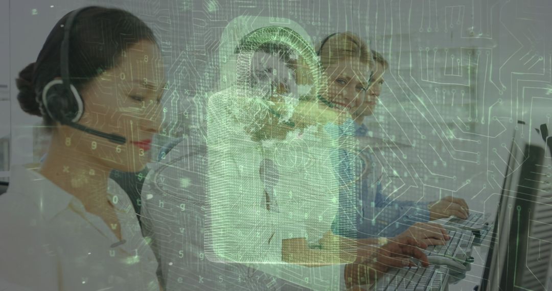 Diverse Team Ensures Cybersecurity in Modern Office