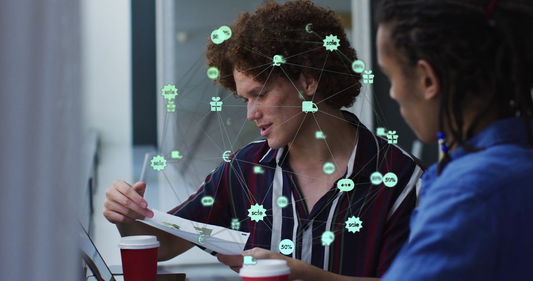 Diverse Colleagues Collaborating with Digital Technology Interface