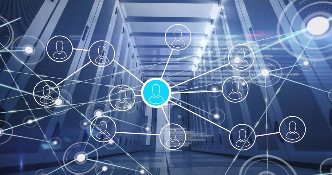 Digital Connections Over Network Servers Highlighting Global Cloud Computing