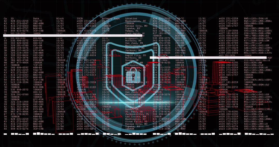 Digital Interface with Cybersecurity Data Processing Concept