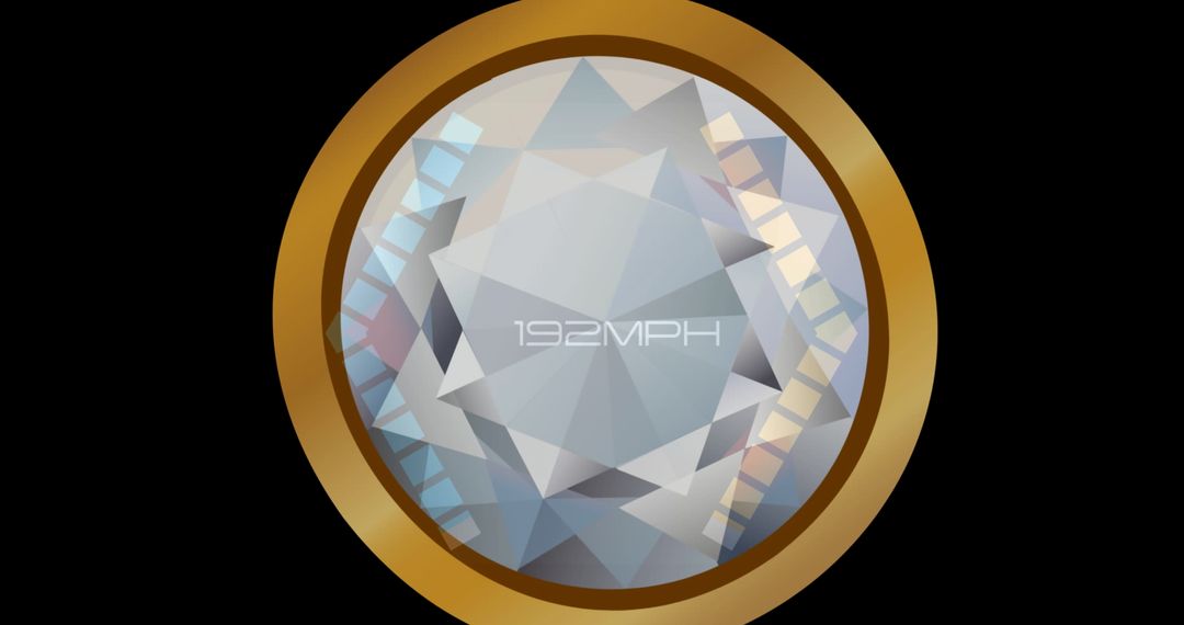 Abstract Speedometer with Golden Frame against Black Background